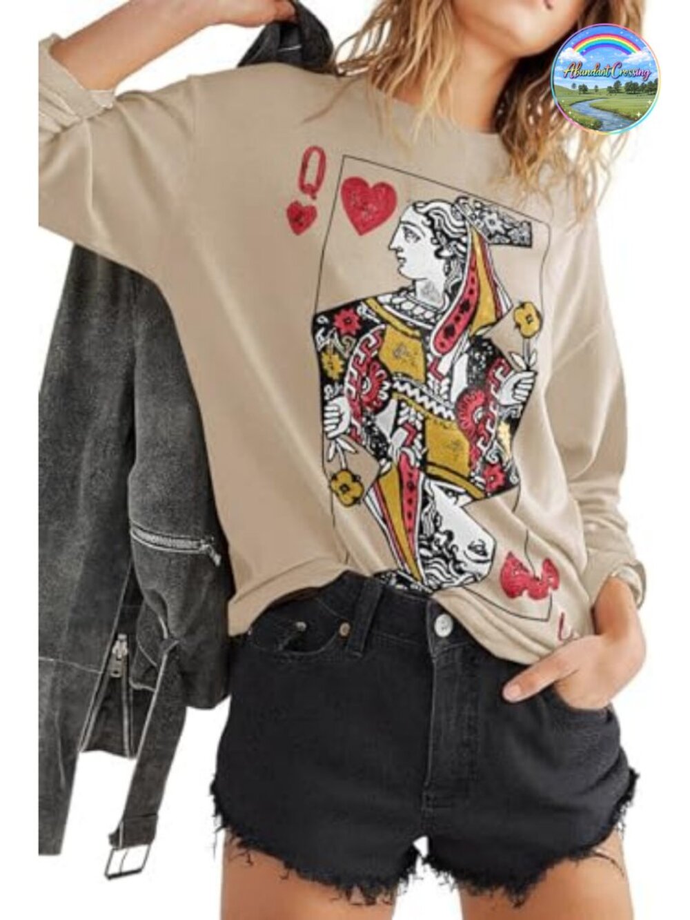 Graphic Queen of Hearts Crewneck Sweatshirt
